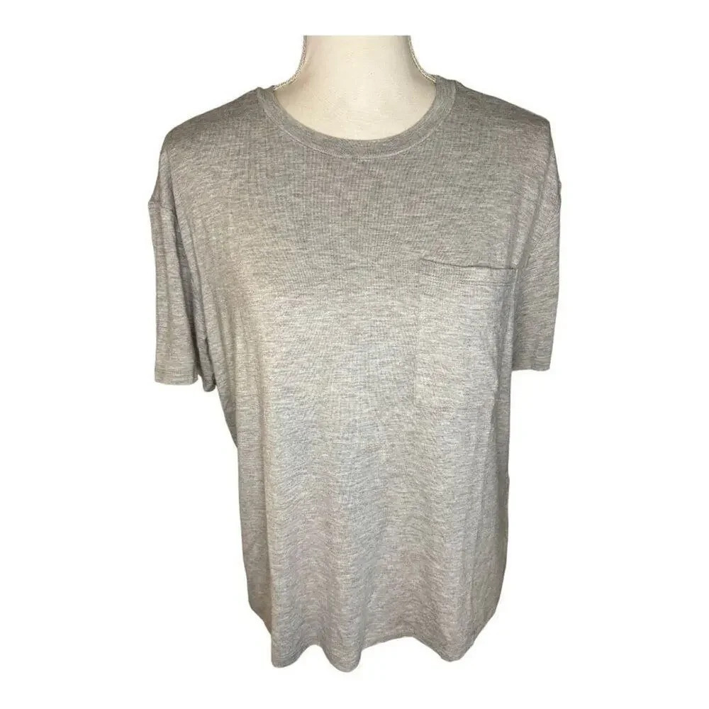 Daily Ritual Women’s Small Gray Short Sleeved Pocket Tee